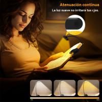 Nuevo clip libro luz lectura escritorio lámpara aprendizaje ojo lámpara LED tres colores oscurecimiento plegable creativa noche luz usb carga - details 8