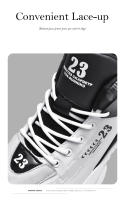 Zapatillas de deporte de cuero antideslizantes para hombre, zapatos de baloncesto cómodos, zapatos de tenis deportivos casuales transpirables, zapatillas de deporte para Niños Jóvenes - details 11