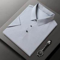 Nueva camiseta personalizada de verano de alta gama para hombre, Polo de marca de moda de negocios de manga corta de color sólido, cómodo y transpirable - details 32