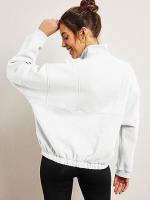 Otoño Invierno nueva moda sudadera Casual mujer bolsillo pulóver cuello alto manga larga Top - details 16