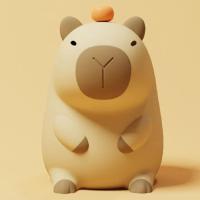 Bonita luz nocturna de silicona de capibara de dibujos animados, lámpara de noche regulable de 2 engranajes, lámpara de noche para dormir recargable por USB para decoración de dormitorio de niños - details 0