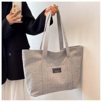 Bolso de mano de tela de cáñamo para mujer, bolso de hombro espacioso, bolso de mensajero versátil con cierre de cremallera, con múltiples bolsillos, para lavar a mano o limpiar en seco - details 21