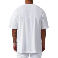 Camiseta holgada de media manga para hombre, ropa deportiva informal para gimnasio, culturismo, Fitness, malla de secado rápido, Verano - details 9