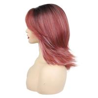 Pelucas en capas ombré gris oscuro con flequillo, extensión de cabello, peluca Bob en capas recta falsa, cabello sintético corto transpirable destacado - details 2