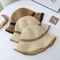 Nuevo cubo de paja de verano para mujer, sombrilla para exteriores, pescador, moda para mujer, sombrero de playa para vacaciones, regalo de primavera - details 0
