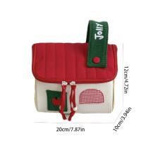 Bolsa de maquillaje de mano impermeable, bolsa de cosméticos con forma de casa de dibujos animados de nailon, bolsa de almacenamiento multifuncional para el cuidado de la piel de gran capacidad, viaje - details 0