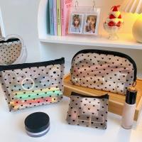 Neceser de viaje para mujer, bolsa de aseo de malla negra transparente, organizador de maquillaje, bolsa de lavado, pequeña y grande - details 4