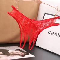 Lencería Sexy para mujer, bragas transparentes con abertura en la entrepierna, tangas con lazo sólido, ropa interior de encaje - details 1
