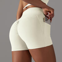 Hamidou-pantalones cortos de gimnasio cruzados para mujer, pantalones cortos de Yoga con bolsillos, mallas de entrenamiento para mujer, pantalones cortos de cintura alta, realce de glúteos - details 17