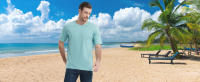 Camiseta casual de algodón con cuello redondo para hombre - details 1
