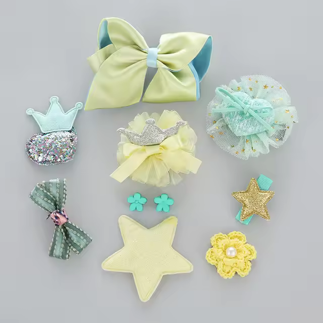 10 Uds. Accesorios lazos de corona pinzas para el pelo de bebé para niños - 1