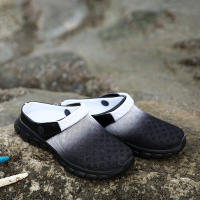 Verano pareja de hombres y mujeres cambia gradualmente sandalias de gran tamaño zapatillas de malla casual agujero zapatos de playa media zapatillas - details 2