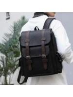Mochila de hombro de cuero impermeable para hombre, bolso Retro informal de gran capacidad para ordenador portátil de negocios para estudiantes, mochila escolar de viaje, moda - details 3