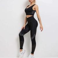 Malla de gimnasio para mujer, calcetines energéticos sin costuras, pantalones deportivos de cintura alta, entrenamiento, correr, ropa deportiva, malla hueca para Yoga - details 1