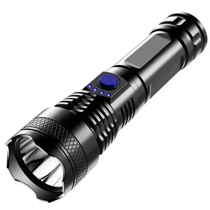 Linterna LED de Alta Potencia Portátil, Impermeable, Más de 93m de Luz de Camino, Carga USB, Ideal para Acampar y Pescar - 1