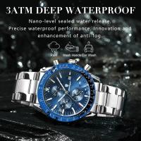 Reloj de Pulsera de Acero Inoxidable POEDAGAR Cronómetro de Lujo para Hombres Resistente al Agua - details 1