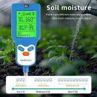 Girando 90 °   Probador 6 en 1, Fertilidad, pH, Temperatura, Humedad, Luz, Medidor de Humedad, LCD, Detector de pH, Planta, Jardín, Suelo - details 5