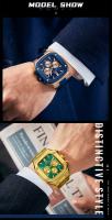 Reloj de Cuarzo de Dial Cuadrado para Hombres Resistente al Agua Multifuncional con Correa de Acero Inoxidable Regalo Audaz para Novio - details 9