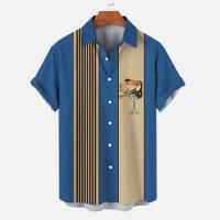 Camisa de verano para hombre, Tops informales de manga corta con solapa, camisa hawaiana clásica de uso diario, ropa holgada de gran tamaño para hombre, manga corta - details 5