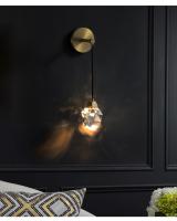 Lámpara LED de pared de cristal de un solo cabezal, sala de estar moderna, pared de fondo de TV, lámpara de mesita de noche, decoración creativa, todo de cobre - details 4