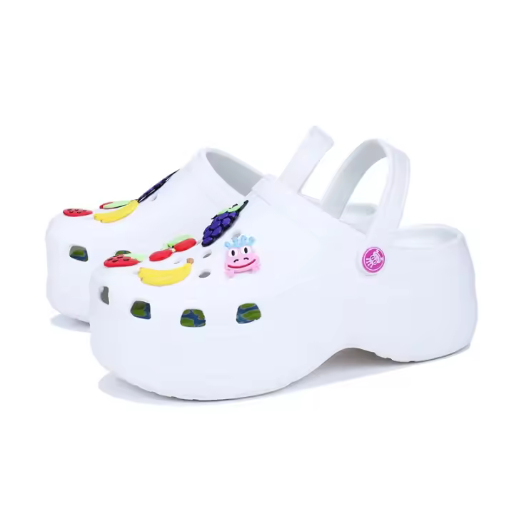 Sandalias clásicas blancas para mujer, zuecos de jardín, zapatos de playa informales, hogar - 1