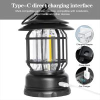 Luz de camping con batería recargable USB, luz de camping vintage, luz LED colgante impermeable para tiendas de campaña, para senderismo y pesca - details 1