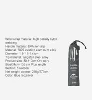 Bastón de Senderismo y Escalada Naturehike con Punta de Acero de Tungsteno y Sección de Aluminio Ajustable y Flexible de 5 Compartimentos - details 10