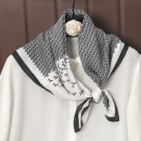 Bufanda cuadrada de seda a cuadros para mujer, banda de satén para el pelo, suave para el trabajo, Hijab, Foulard para la cabeza, 2021 - details 7