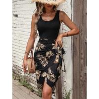 Vestido midi de verano estampado para vacaciones en la playa para mujer - details 9
