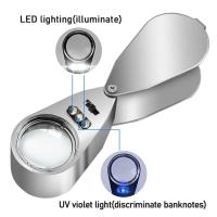 Lupa 40X, Lupa de metal, Lupa LED con iluminación UV, Lupa de bolsillo plegable - details 1