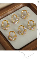Lujo Chapado en Gold CZ Pendientes de Ao Pierce Zirconia Cuff Pendientes Fashion Party Wedding Jewellery - details 8