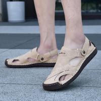 Sandalias De Verano Hechas a Mano Para Hombre Zapatos De Cuero Transpirables Antideslizantes Para Playa Y Exteriores Moda Casual Talla Verdadera - details 20