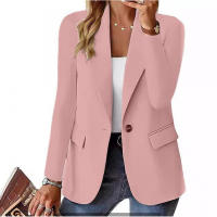 Moda Otoño Cárdigan Blazer de Manga Larga de Color Sólido para Mujeres - details 3