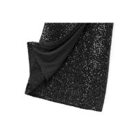 BUNO-Falda midi envolvente con lentejuelas para mujer, cintura alta con lazo atado, faldas femeninas, fiesta, moda - details 6