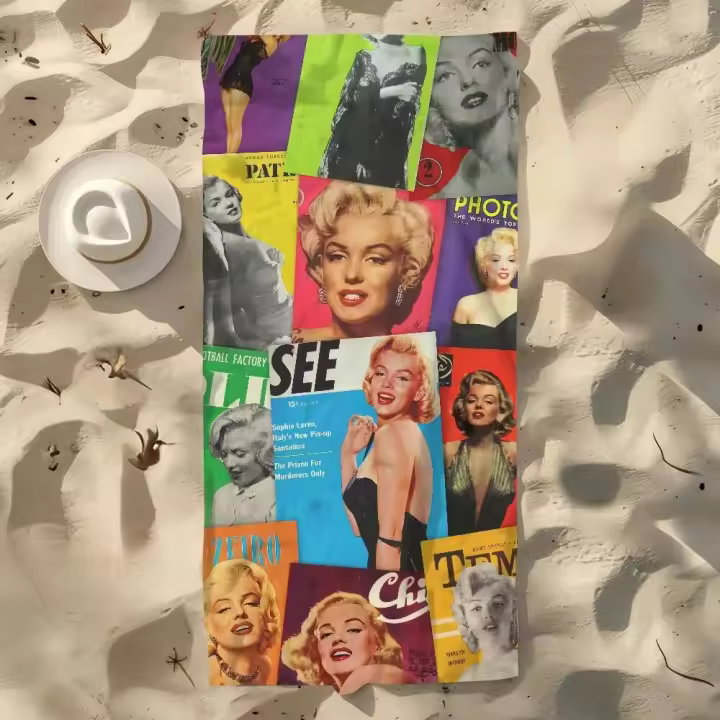 Clásico M-Marilyn M-Monroe película de los años 50, regalo de piscina suave para viajes, gimnasio, ducha, Camping, toalla de playa grande deportiva de secado rápido - 1