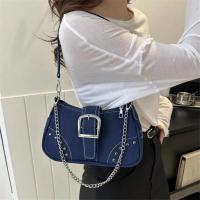 Bolso Retro Simple para axila, bolso de hombro informal de tendencia a la moda, bolso cruzado con textura informal de lona para mujer - details 7