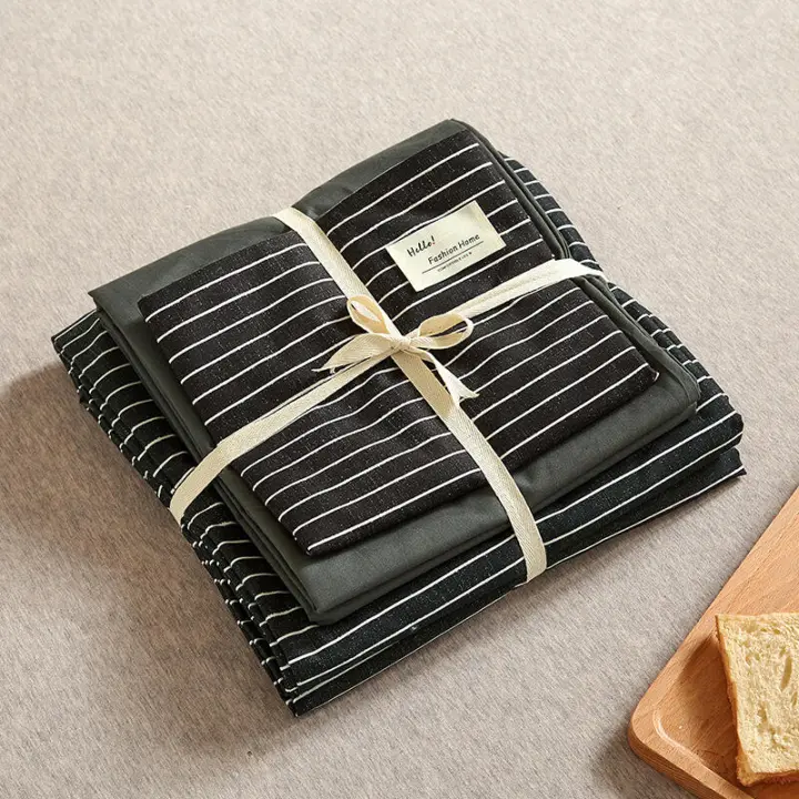Juego de sábanas minimalista de algodón lavado de cuatro piezas, color sólido a cuadros, sábana ajustable, funda de edredón, juego de tres piezas para casa de familia - 1