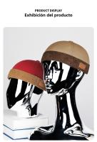 Sombrero Tang Unisex de Moda Marinero de Parche de Pana con Etiqueta de Cuero Sombrero de Amo de Casa - details 5