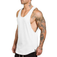 Muscle Stringer Tank Top Men Bodybuilding Clothing Fitness Mens Sleeveless gyms Vests Cotton Singlets Muscle Tops - details 6