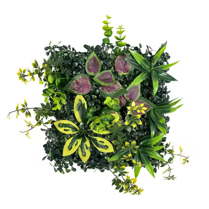 Panel de pared de plantas artificiales DIY, vida eterna, girasol, alfombra de eucalipto Artificial, protección UV verde, estera de hierba verde falsa - 1