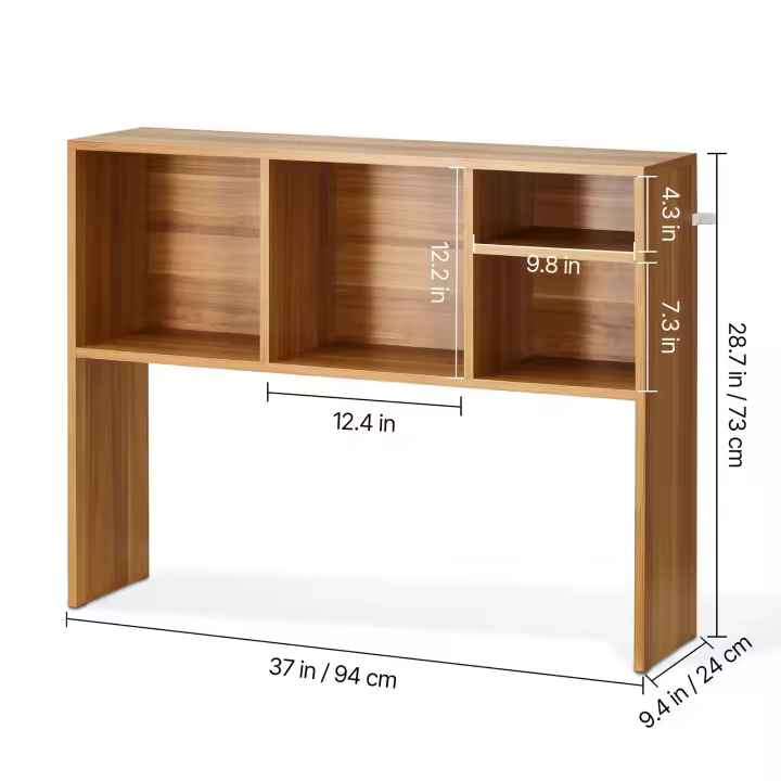 SucceBuy Estantería de escritorio, organizador de almacenamiento, estante de exhibición de madera con almohadillas antideslizantes para oficina, hogar y dormitorio - 1