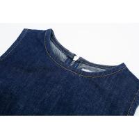 OUWU- Vestido Vaquero Corto Para Mujer, Prenda Ajustada Con Cuello Redondo Y Cintura Sin Mangas, Novedad De Primavera 2025 - details 7