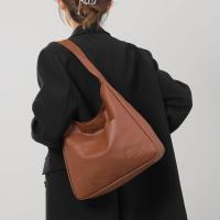 Bolso de mano de cuero PU de Color sólido suave, bolso de hombro tipo cubo de gran capacidad, bolso informal coreano para mujer, regalos de cumpleaños - details 5