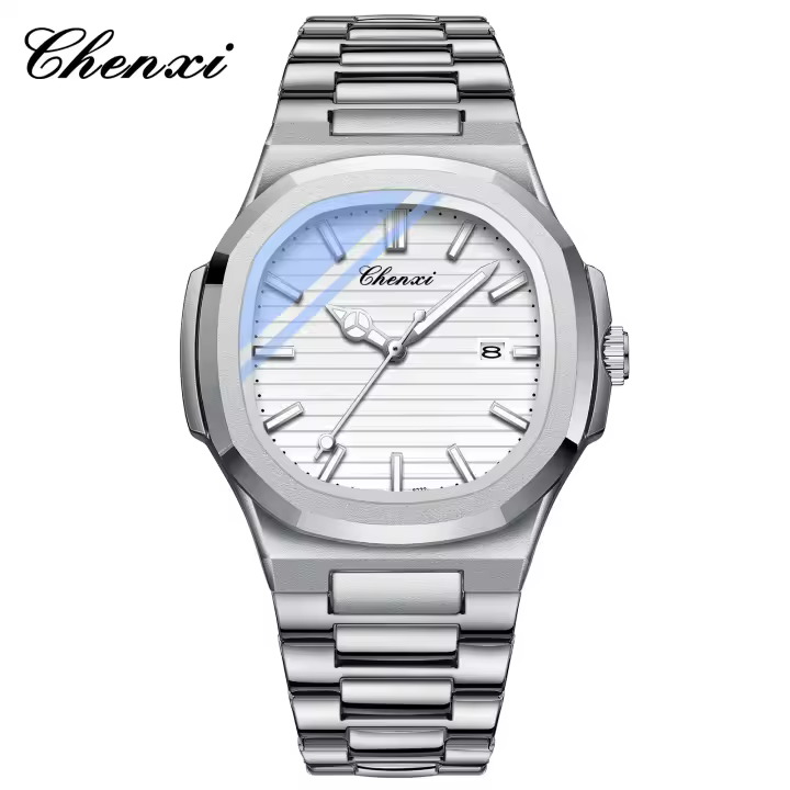 Pareja luminosa impermeable simple moda negocio calendario hombres y mujeres reloj de cuarzo - 1