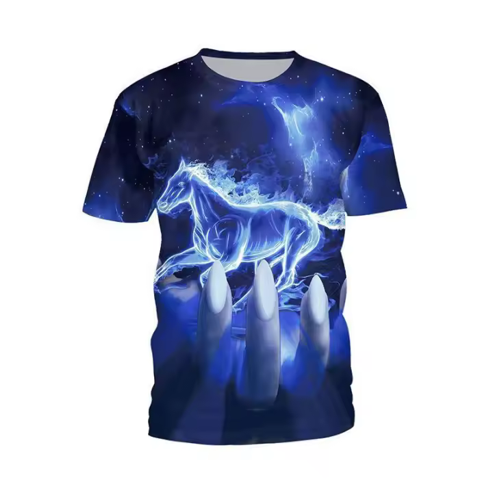 Nueva camiseta 3D de manga corta para hombre, camiseta de león con estampado digital, jersey deportivo de manga corta. - 1