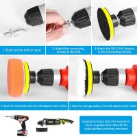 Esponja de Pulido Autoadhesiva 8 Piezas Set Para Muelas de Ruedas y Coche Adaptador de Taladro de Muelle de Floca de 3/5/7 pulgadas - details 6