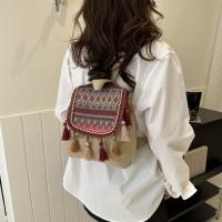 Mochila de estilo étnico con borlas, bolso escolar pequeño de lona, ​​bolso de hombro con borlas, bolso escolar bordado de estilo coreano de gran capacidad - details 8