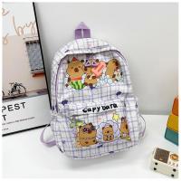 Mochila bonita de capibara de gran capacidad, mochila escolar ultraligera transpirable para estudiantes, bolsa de libros de dibujos animados de nailon - details 17