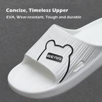 Zapatillas de verano para hombre y mujer, chanclas antideslizantes de oso de dibujos animados para el hogar, sandalias de playa para interiores y exteriores, talla grande, novedad - details 3