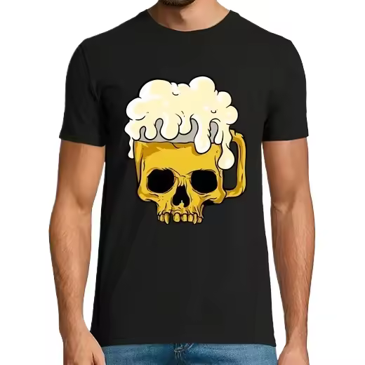 Cerveza Calavera Pirata Alcohol Fiesta Cerveza Camisetas CERVEZA,Pack Regalo Camiseta Personalizada - 1